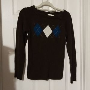 Cato size Small all brown with blue and white